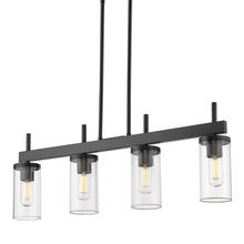  7011-LP BLK-CLR - Winslett Linear Pendant in Matte Black with Ribbed Clear Glass Shades